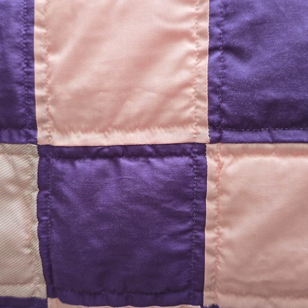 Handmade by Mamaw. Patchwork Quilt with Multicolor Squares 86×70 - Picture 3 of 7